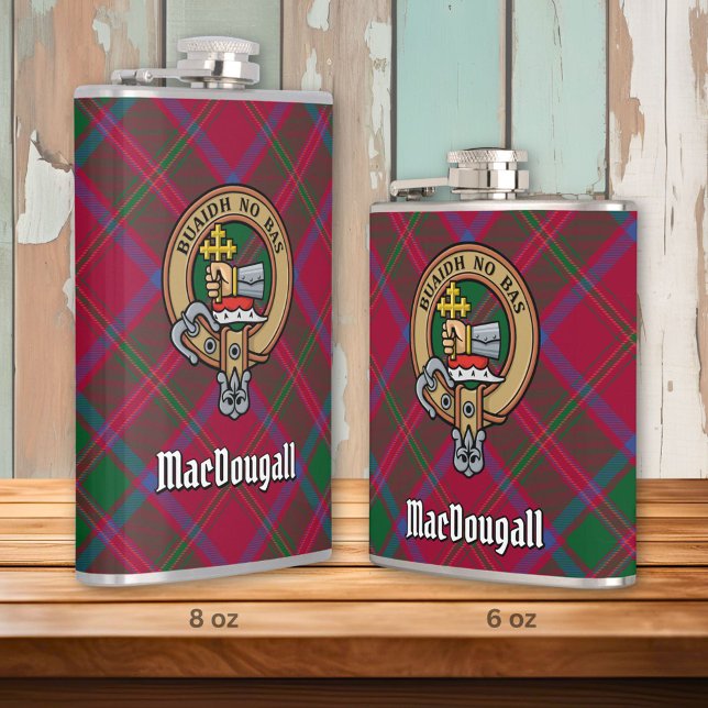 Flasques Clan MacDougall Crest sur Tartan (Créateur téléchargé)