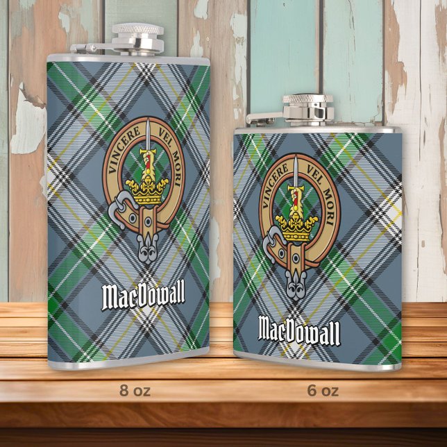 Flasques Clan MacDowall Crest sur Tartan (Créateur téléchargé)