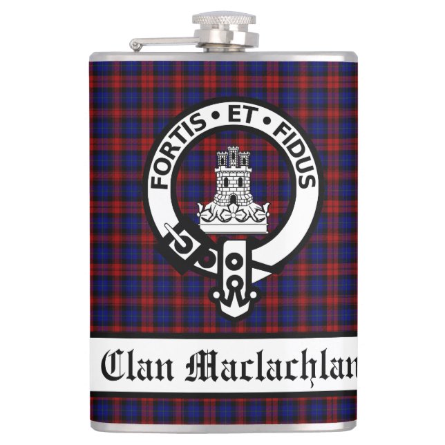 Flasques Clan Maclachlan Crest & Tartan personnalisable (Devant)
