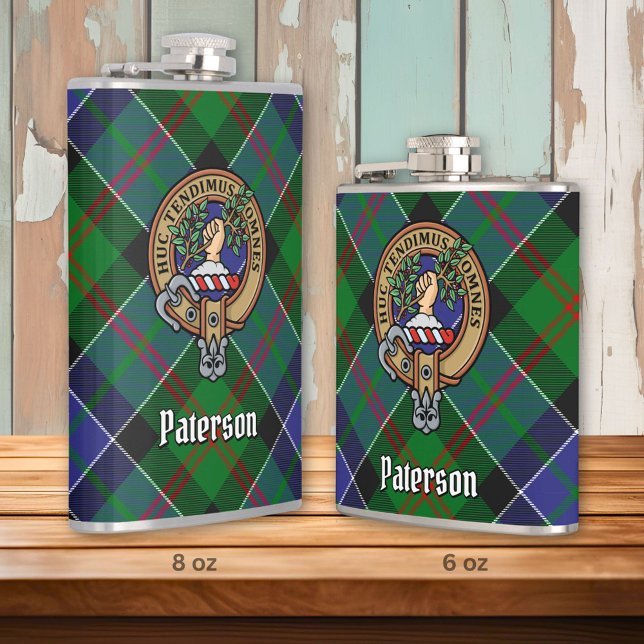 Flasques Clan Paterson Crest sur Tartan (Créateur téléchargé)