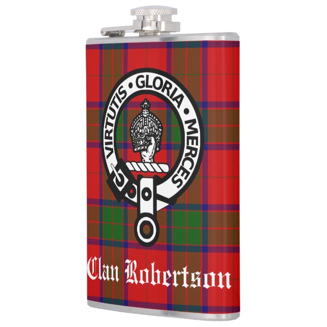 Flasques Clan Robertson Crest Badge & Tartan (Gauche)