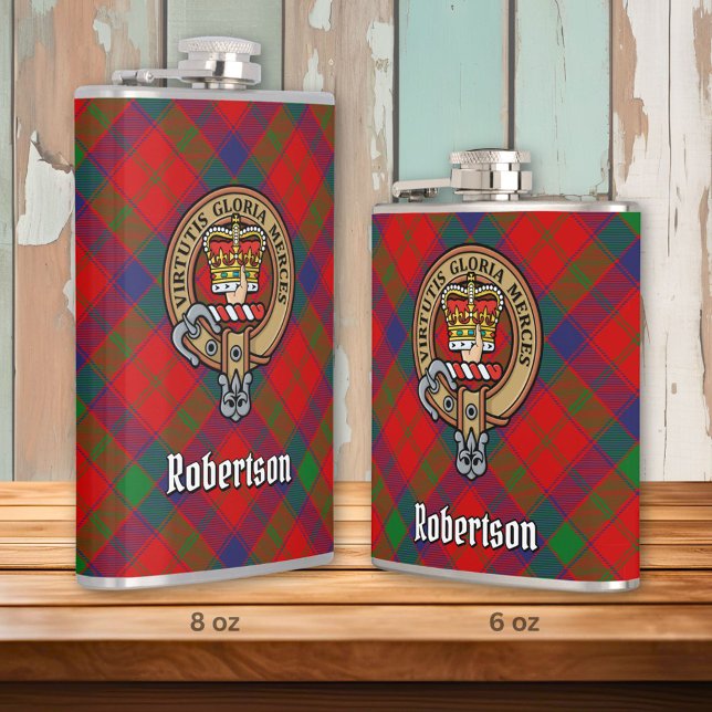 Flasques Clan Robertson Crest sur Tartan (Créateur téléchargé)