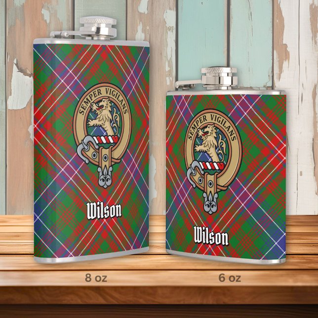 Flasques Clan Wilson Crest sur Tartan moderne (Créateur téléchargé)