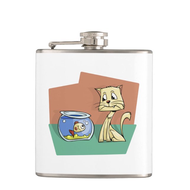 Flasques Clipart de chat et de poisson (Devant)