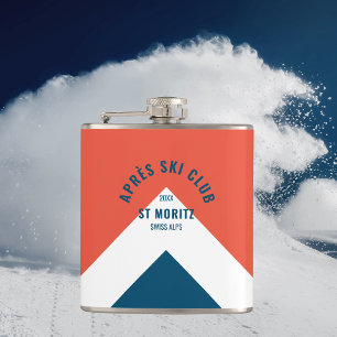 Flasques Club Après Ski Vintage Rouge Navy Voyage