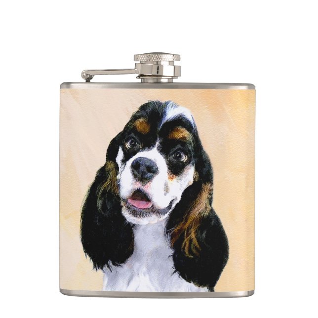 Flasques Cocker Spaniel (Parti) Peinture - Art original de  (Devant)