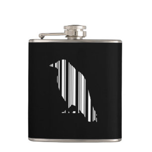 Flasques Code barre de corbeau motif oiseau conception