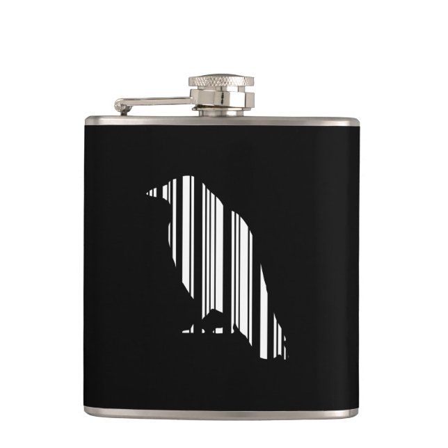 Flasques Code barre de corbeau motif oiseau conception (Devant)