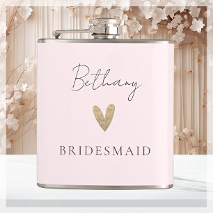 Flasques Coeur de femme de chambre rose Script moderne