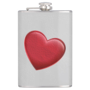 Flasques Cœur Rouge Gris Amour Mariage Tendance