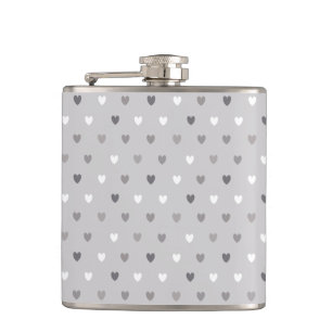 Flasques Coeurs de polka minuscules dans les tons gris