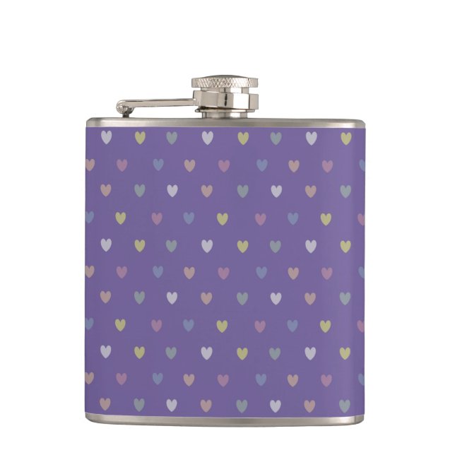 Flasques Coeurs minuscules polka sur violet violet Ultra vi (Devant)