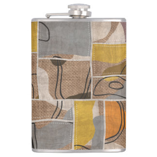 Flasques Collage de patchwork, motif de mixage de courtepoi