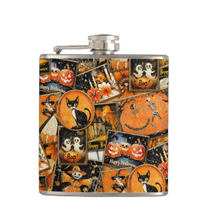 Flasques Collage rétro vintage de fun Halloween