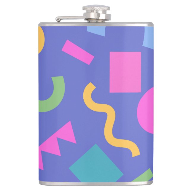 Flasques Colorful Abstract Geometric Memphis Style Pattern (Devant)