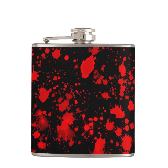 Flasques Colorful Black Red Paint Splatter Artistic Splash (Devant)