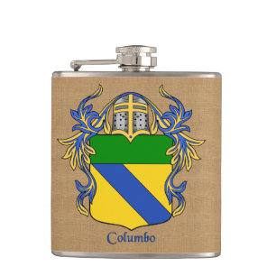 Flasques Columbo Bouclier héraldique avec manteau et Helm