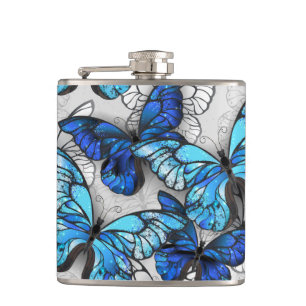 Flasques Composition des White and Blue Butterflies