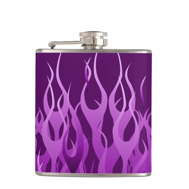 Flasques Conception de flammes de course violettes cool (Devant)