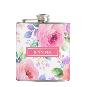 Flasques Conception de nom personnalisé boho floral lever d
