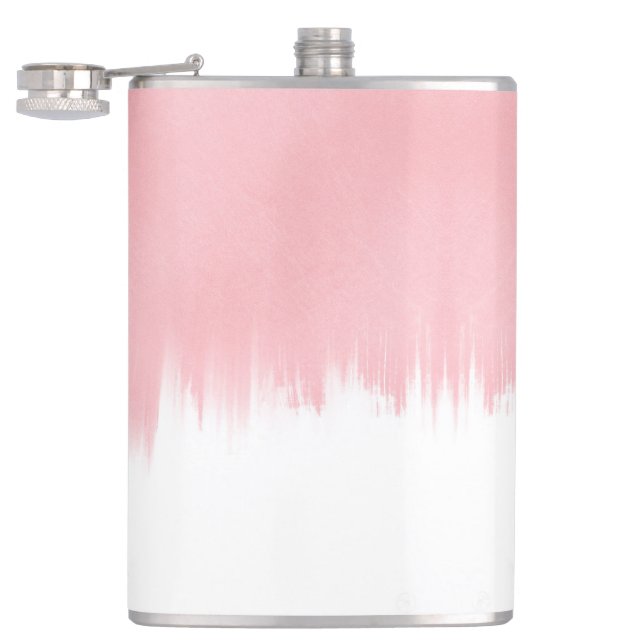 Flasques Conception de pinceaux roses modernes blancs (Ouvert)