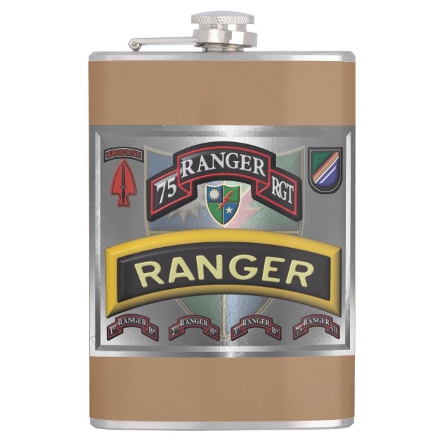 Flasques Conception encadrée du 75e régiment de rangers (Devant)