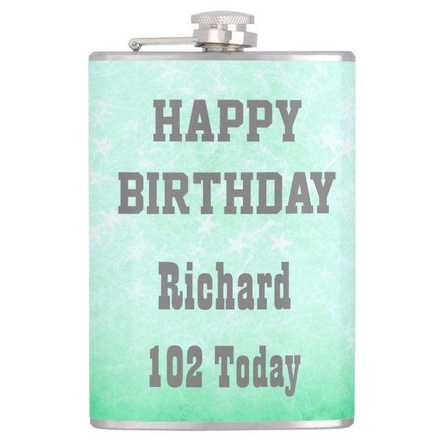 Flasques Conception personnalisée Happy 102e anniversaire (Devant)