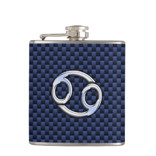 Flasques Connexion Cancer de l'argent Marine Blue Carbon Fi