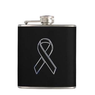 Flasques Conscience de ruban de noir de style de chrome sur