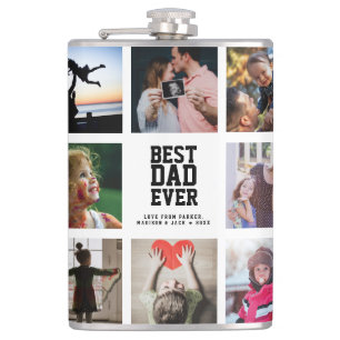 Flasques Cool moderne MEILLEUR PAPA JAMAIS Instagram Photo