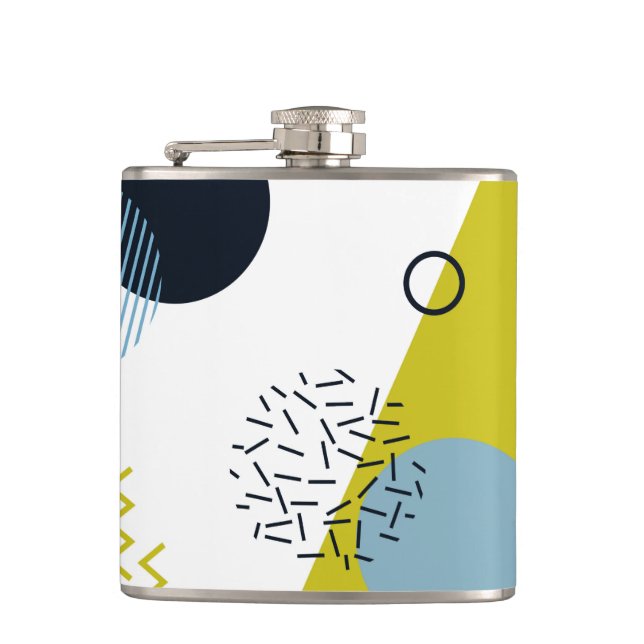 Flasques Cool, tendance, moderne, vert Memphis (Devant)