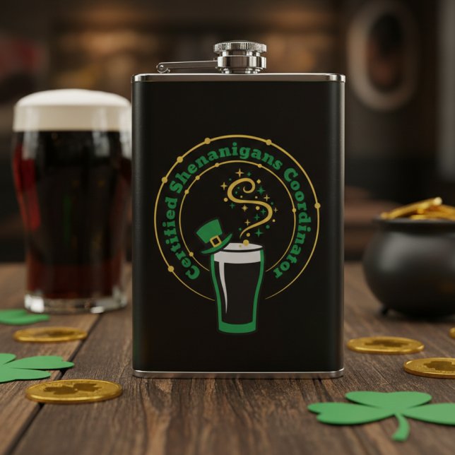 Flasques Coordonnateur de Shenanigans certifié St Paddys (Créateur téléchargé)