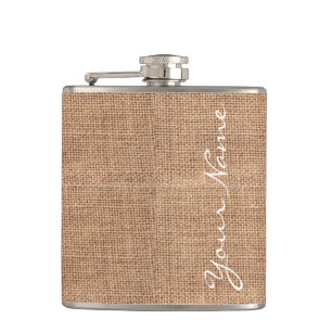 Flasques Copie rustique de toile de jute personnalisée