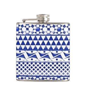 Flasques Copie tribale aztèque Pattrn d'abrégé sur bleu