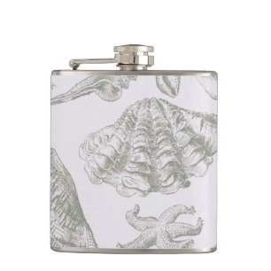 Flasques Coquillage gris sauge doux croquis Antique Nature