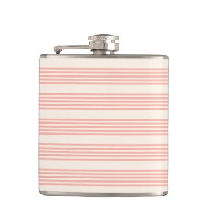 Flasques Corail et beige cinq rayures motif