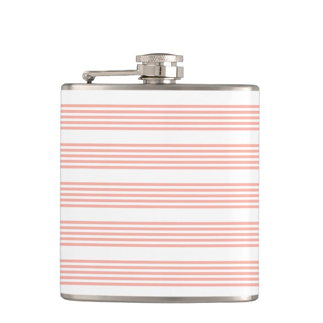 Flasques Corail et blanc cinq bandes motif (Devant)