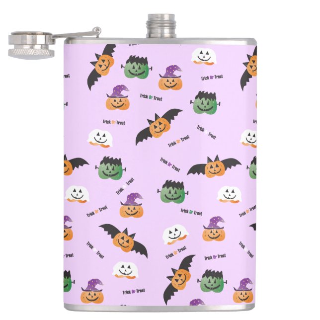 Flasques Costume citrouille Motif Jack-o'-lantern (Ouvert)