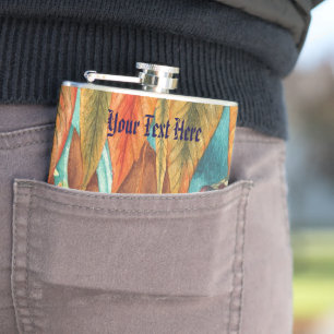 Flasques couleurs de feuilles d'automne art moderne stylisé