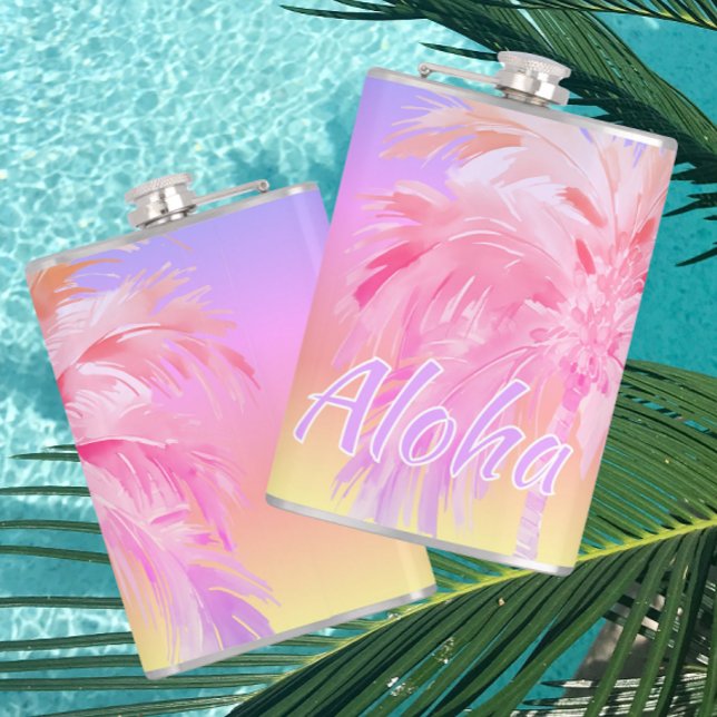 Flasques Couleurs Tropicales Palmier Aloha  (It’s always five o’clock somewhere!)