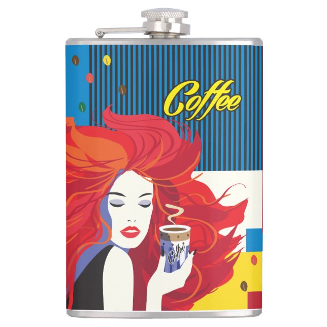 Flasques Coupe de café belle mode femme POP-ART tendance (Devant)