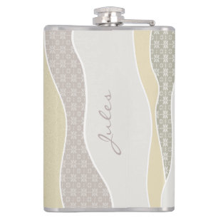 Flasques Courbe rose jaune vert rayure Abstraite vague Nom