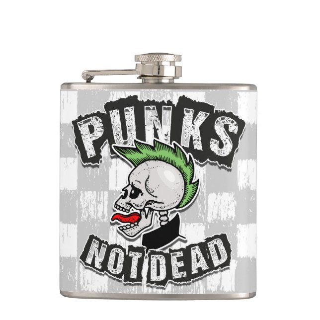 Flasques Crâne de Mohawk Punk Rock Rocker Pas Mort (Devant)