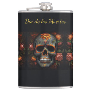 Flasques Crâne de sucre floral Dia de los Muertos Calavera