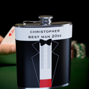 Flasques Cravate noir Bow Tuxedo Meilleur homme Groomsmen F