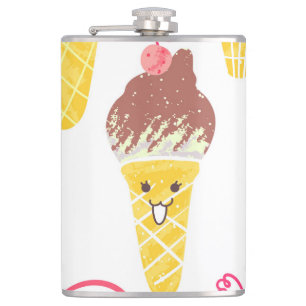 Flasques Crèmes glacées Kawaii, motif mignon et sans soudur