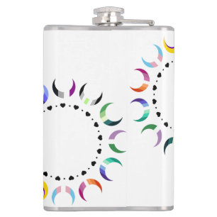 Flasques Crescent Pride Lunes et Coeurs Noirs