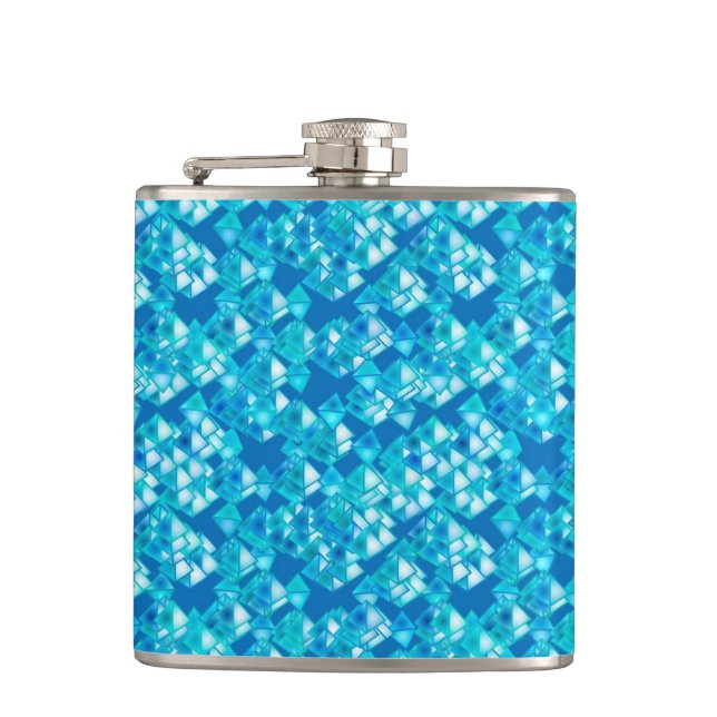 Flasques cristaux pyramidaux, turquoise et bleue (Devant)