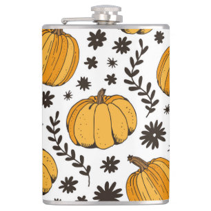 Flasques Croquis citrouilles : motif sans couture dessiné à