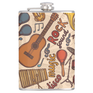 Flasques Croquis Musical : Colorful Vintage sans couture.